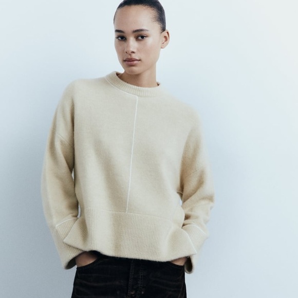 Zara Sweaters - ZARA KNIT SWEATER WITH PIPING REF. 5536/151